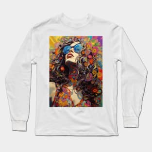 Hippie girl enjoying the sun Long Sleeve T-Shirt